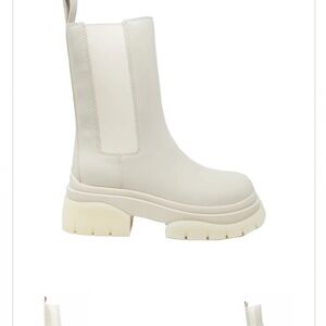 Ash Cream Ankle Boots